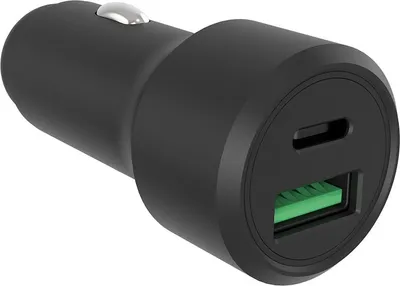 Produktbild von HQ-Power Kfz-Schnellladegerät, 1x USB-A QC und 1x USB-C PD, für Laptop, Tablet oder Smartphone,