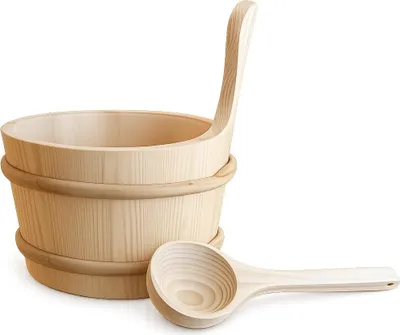 Produktbild von Harvia Holzeimer und Holzkelle Basic Sauna-Set Aufgusseimer mit Aufgusskelle