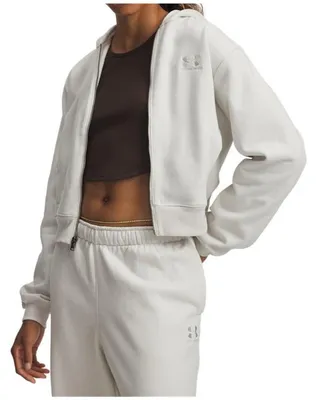 Produktbild von Under Armour Damen Kapuzenjacke UA Icon Vida Fleece Full Zip Hoodie Weiß Oversize Größe M