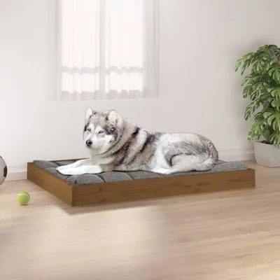 Produktbild von vidaXL Hundebett Honigbraun 101,5x74x9 cm Massivholz Kiefer