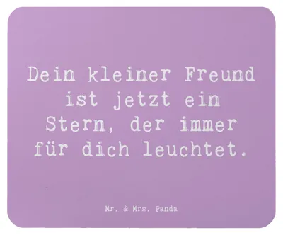 Produktbild von Mr. & Mrs. Panda Mousepad Spruch Trauerbewältigung Haustierverlust - Lavendeltraum - Geschenk, Zuversicht, emotionaler Beistand, Trost, Vertrauem, Hoffnung, mousematte