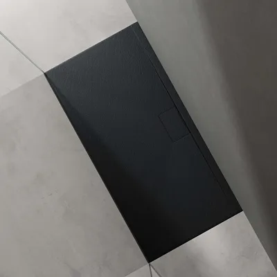 Immagine prodotto di doporro Piatto Doccia Rettangolare 70x140 cm in Resina Minerale Antracite Effetto Pietra, Ultrasottile H 3 cm Antiscivolo šC Geoma07