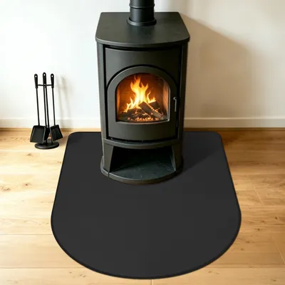 Image de Tapis ignifuge pour foyer ouvert, forme d'arc arrondi, 100x100x1 mm