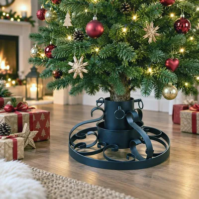 Productafbeelding van Boomstandaard, kerstboomstandaard, ornamenten, diameter 34 cm, zwart