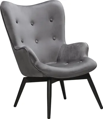 Produktbild von SalesFever Polstersessel | Bezug Samt | Gestell Metall schwarz pulverbeschichtet | B 80 x T 99 x H 92 cm | grau