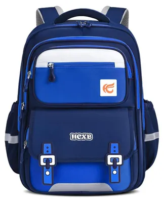 Image de Sac à dos pour garçons, bleu, pour les classes de 1ère à 5ème, réfléchissant, ultra-léger, ergonomique