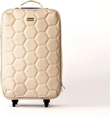 Produktbild von Reisekoffer Trolley Reisetasche Stoffkoffer 46 x 30 x 13 cm Rollkoffer Gepäck Beige Koffer Handgepäck