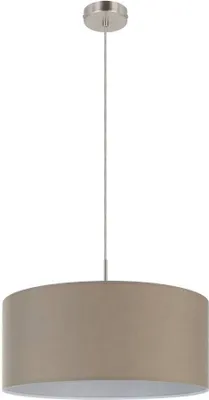Produktbild von EGLO Pasteri, Flexible Halterung, Nickel, Graubraun, Graubraun, Stoff, Stahl, Stoff, Rund