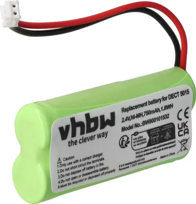 Produktbild von vhbw Akku kompatibel mit Audioline DECT 5015 schnurlos Festnetz Telefon (750 mAh, 2,4 V, NiMH)