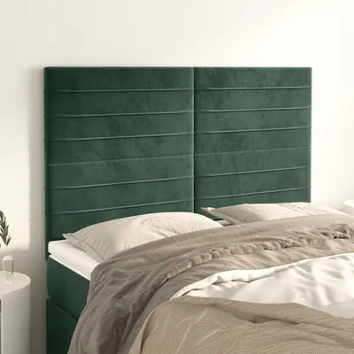 Produktbild von Cloris Designermöbel Kopfteile 4er Set Dunkelgrün 72x5x78/88 cm Samt 2024 Neu