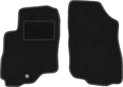 Produktbild von Velours-Fußmatten Vorne passend für Mitsubishi Outlander I (SUV, Bj. 2001-2006) –  schwarz, passgenau, mit Befestigungen set 2 Stk. - STANDARD