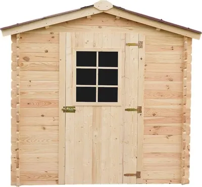 Image de Abri de jardin madriers massifs 3.24 m² bois naturel - Habrita - VD2020.02N -