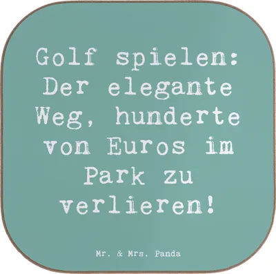 Produktbild von Mr. & Mrs. Panda Tischuntersetzer Spruch Golf Eleganz - Meeresbrise - Geschenk, Untersetzer Gläser, Teamsport, Tassen, Glas, Sportler, Geduld, Coaster, Sportart, spielen