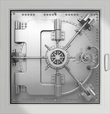 Produktbild von Wallario Lichtschutzbild, Dekorativer Sichtschutz Sonnenschutz 96 x 100 cm mit Motiv: Tresortür mit Öffnungsmechanismus - Verdunklung ohne Bohren