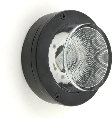 Produktbild von Außenleuchte Wand Glas Messing massiv G9 IP64 D: 14 cm rund Schwarz antik Maritim Kellerleuchte