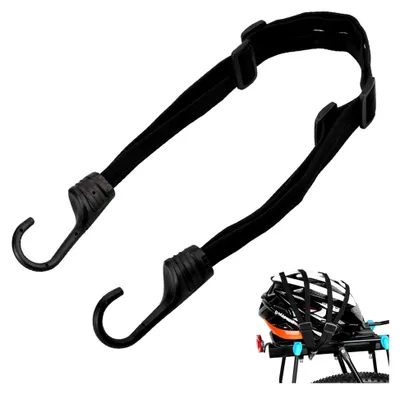 Produktbild von Elastischer Fahrrad Spanngurt mit Haken, verstellbarer Gepäckträger für Motorradhelm und Fahrradgepäck, Schwarz