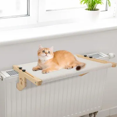 Productafbeelding van Famanu kattenbed voor vensterbank met kussen - Wit