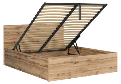 Produktbild von Bett mit Bettkasten 160x200cm Holzoptik