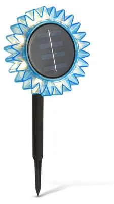 Image de Lampe solaire de jardin « Tournesol » bleue – Lampe d'extérieur à LED – Modèle sur pied ou suspendu – Lumière blanche chaude – Indice de protection IP44 – Décoration de jardin et de terrasse [11761C]