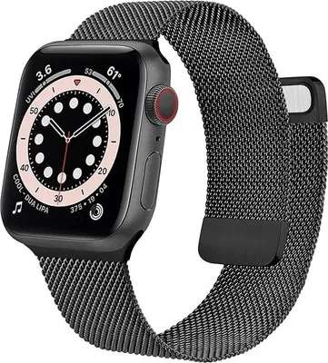 Produktbild von Uhrenarmband Für Apple Watch 1/2/3/4/5/6/7/8/9/10/Se 42/44/45 Schwarzer Stahl