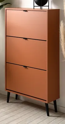 Produktbild von Schuhschrank "Aldan" Terracotta, Schuhkipper 70x125 cm 3 Klappen / 6 Fächer