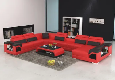 Produktbild von Ecksofa U Form Rot 275 x 385 x 172 x 85 cm