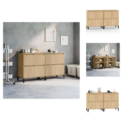 Immagine prodotto di vidaXL Credenze 2 pezzi rovere Sonoma 60x35x70 cm materiale a base di legno - Credenze