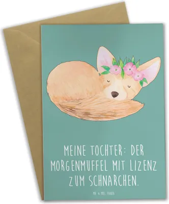 Produktbild von Mr. & Mrs. Panda Grußkarte Tochter Morgenmuffel - Meeresbrise - Geschenk, lustige Familiensprüche, Grußkarten, einzigartige Designs, Geschenke für Töchter, Freude