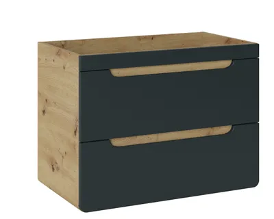 Zdjęcie produktu dla Szafka łazienkowa 80cm z 2 szufladami - nowoczesny mebel pod umywalkę