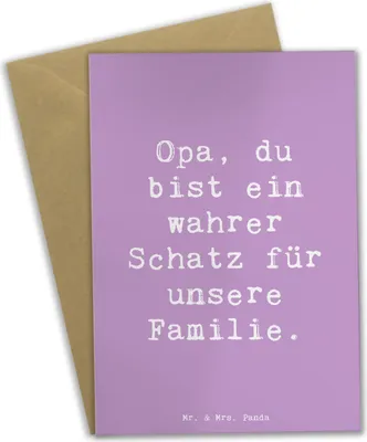 Produktbild von Mr. & Mrs. Panda firmungskarte Spruch Opa Schatz - Lavendeltraum - Geschenk, Familie, Bedanken, Geschenkidee, Dankbarkeit, hochzeitskarten, Danke sagen, Grußkarten