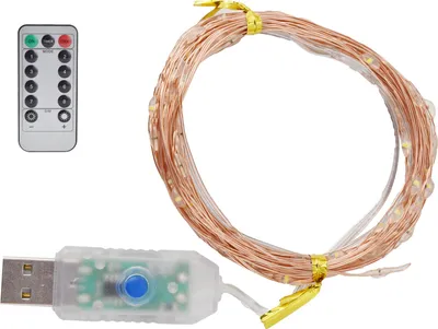 Obrázek produktu pro LED dálkové ovládání String Light 8 režimů USB napájení 33ft/100LED měděný drát String Light