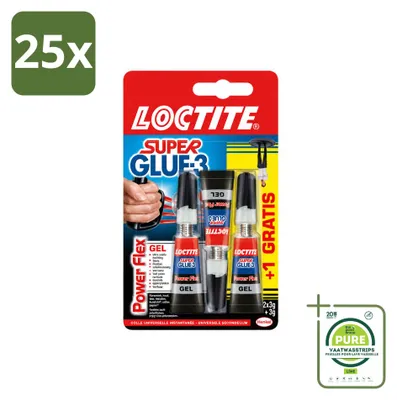 Produktbild von 25 x Loctite Power Flex Sekundenkleber - 3 x 3 g - Großpackung - 25 Stücke