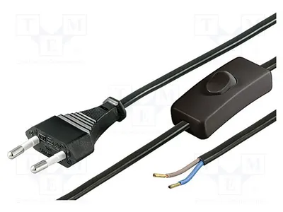 Zdjęcie produktu dla 1 x Kabel CEE 7/16 (typ C), kabel z wtykiem, długość 1,5 m, PVC 51350, zasilanie komputerów