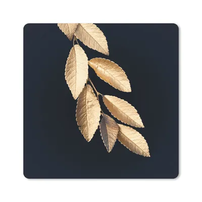 Produktbild von MuchoWow® Mauspad Mousepad Blätter - Schwarz - Gold - Luxus - Pflanzen 30x30 cm - Mousepads - Maus Mat - Pad - Mausunterlage - Gaming