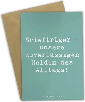 Produktbild von Mr. & Mrs. Panda babykarte Spruch Briefträger Helden - Meeresbrise - Geschenk, des Alltags, wichtige Nachrichten, dankeskarten, Danke sagen, Grußkarten, Aufmerksamkeit