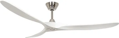 Obrázek produktu pro Energeticky úsporný stropní ventilátor s dálkovým ovládáním Eco Genuino kartáčovaný chrom / matná bílá 180 cm