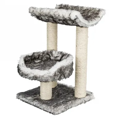 Produktbild von TRIXIE Kratzbaum Isaba, Katzenkratzbaum, Freistehend, Schwarz, Weiß, Plüsch, Sisal, 8 cm