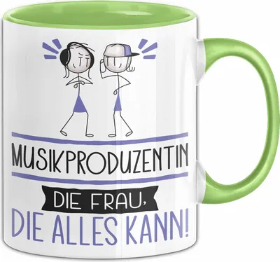 Produktbild von Musikproduzentin Geschenk Tasse Becher Die Frau Die Allen Kann Geschenkidee für eine Musikproduzentin Lustig (Grün)