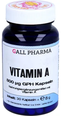 Zdjęcie produktu dla GALL PHARMA Witamina A 800 µg GPH Kapsułki, 30 szt.