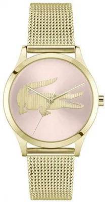Produktbild von Lacoste Uhr mit DREI-Zeiger-Quarzwerk für Damen Kollektion CROCODELLE mit Goldfa