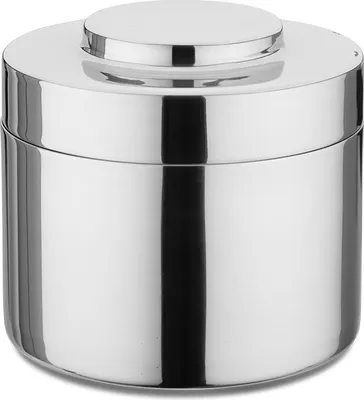 Produktbild von Weiße Edelstahl-Vorratsdose, 400 ml, stapelbar, für Lebensmittel, 10 x 10,5 cm