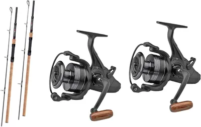 Produktbild von Old Skool Stalker-Combo Duo Karpfen-Angelset 2x JRC Rova Cork Karpfenrute 2,70m 3lbs 2-teilig + 2x Prologic Avenger 4000 Baitfeeder Freilaufrolle mit Ersatzspule #1