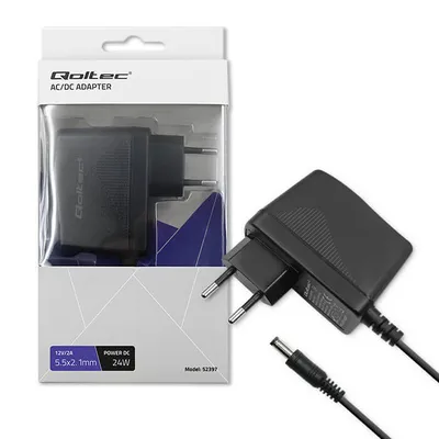 Obrázek produktu pro Qoltec Plug in power supply 24W 12V, 2A, 5.5x2.1