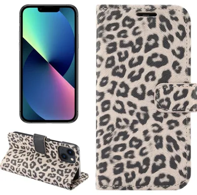 Produktbild von Mobigear Leopard iPhone 14 Hülle Klapphülle Geldbörse - Braun