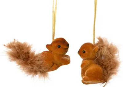 Produktbild von Herbstdeko Eichhörnchen Anhänger für stimmungsvolle Dekoration, 2 Stück