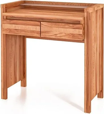 Produktbild von Schreibtisch Tinci aus Kernbuche massiv 85x45x86 mit 2 Schubladen und Holzbeinen