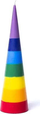 Produktbild von Kegelkerze Regenbogen unparfümiert -- 21x6cm online bestellen