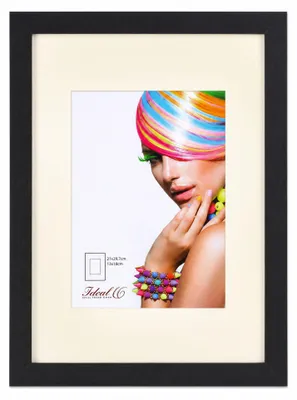 Produktbild von 3D Objektrahmen Bilderrahmen mit Passepartout & gehärtetem Glas Holz MDF Rahmen Foto Poster - Farbe: Schwarz | Format: 21x29,7