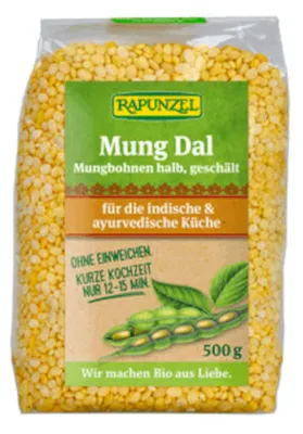 Obrázok produktu pre Rapunzel - Mung Dal, Mung fazuľa polovičná, lúpaná - 500g