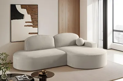 Produktbild von Kaiser Möbel Ecksofa mit Schlaffunktion und Bettkasten Modena Runden stoff Salvador Hellgrau Rechts